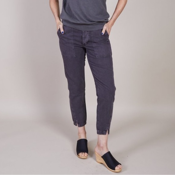 AMO Washed Black Army Twist Chino Cropped Pant - Picture 1 of 9